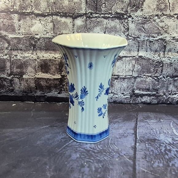 Vintage Royal Delft Blue and White Vase De Porcelyne Fles - Picture 2 of 8